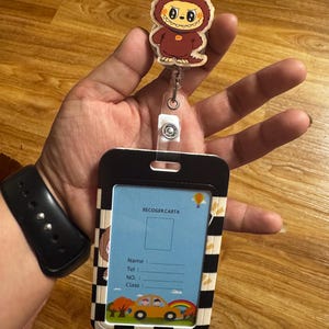 Labubu badge reel & id holder combo