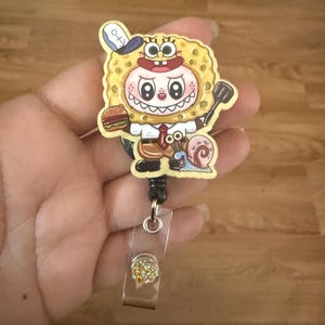 SpongeBob Labubu badge reel