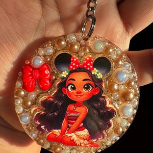 Handmade Moana Keychain: 2.5&quot;x2.5&quot; Bag Charm