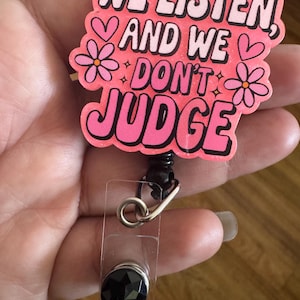 We listen badge reel