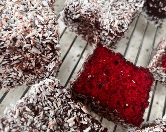 Red Velvet Lamington red velvet cake birthday treat box cake box gift - Main Image