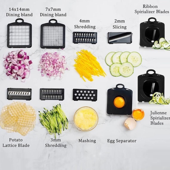 Fullstar - Mandoline Slicer, Vegetable Slicer and Grater - Food, Fruit  Slicers with Glass Storage Container - 6 Blades, White 