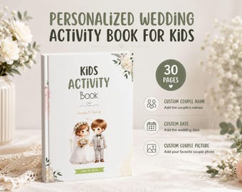 Personalized Wedding Activity Book for Kids | Custom Games, Coloring Pages (PDF Download)