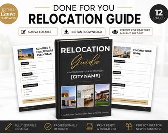 Realtor Relocation Guide Template | Canva Editable Client Welcome Packet (Digital Download)
