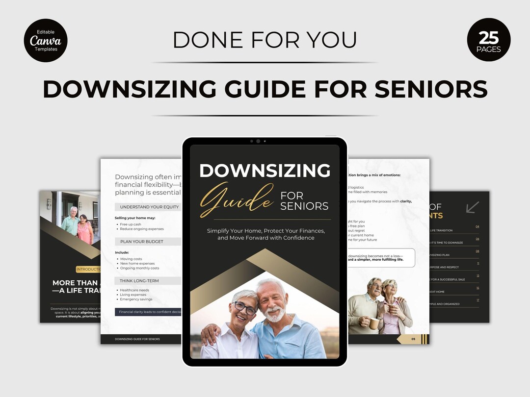 Senior Moving Checklist.pdf Downsizing Guide for Seniors | Realtor Lead Magnet Template | Canva ...