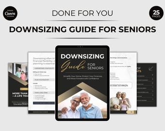 Seniors Downsizing Guide | Realtor Lead Magnet, Canva Editable PDF Checklist