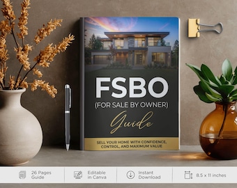 FSBO Guide Canva Template, For Sale By Owner Seller Guide, Realtor Lead Magnet, Real Estate Marketing Template, Editable PDF