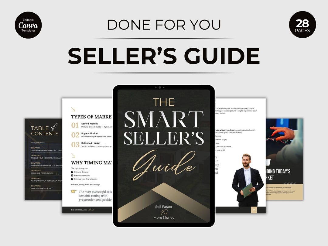 Real Estate Seller Guide Canva Template | Realtor Listing Presentation ...