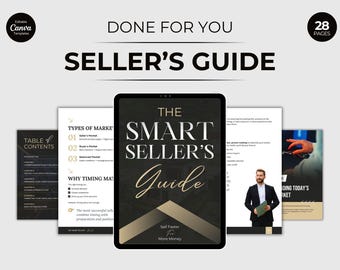 Real Estate Seller Guide Canva Template | Realtor Listing Presentation | Home Selling Guide | Lead Magnet for Real Estate Agents | Editable