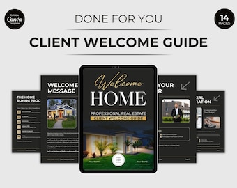 Real Estate Client Welcome Packet | Realtor Welcome Guide Template | Canva Editable PDF | Buyer Onboarding Kit | Real Estate Lead Magnet