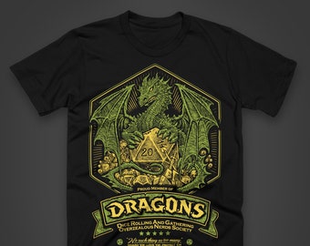 Dragons D20 RPG t-shirt: Tabletop RPG Gamer Tee