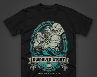 Dwarven Stout t-shirt: Fantasy Beer Drinking Tee