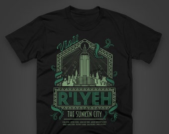 R'lyeh Sunken City t-shirt: H.P. Lovecraft Cthulhu Horror Tee