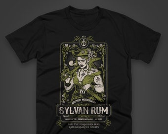 Sylvan Rum - A fantasy-themed t-shirt, screen printed by hand