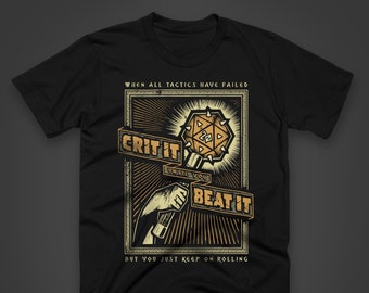 Crit It, Beat It! t-shirt - D20 Tabletop RPG Gamer Tee