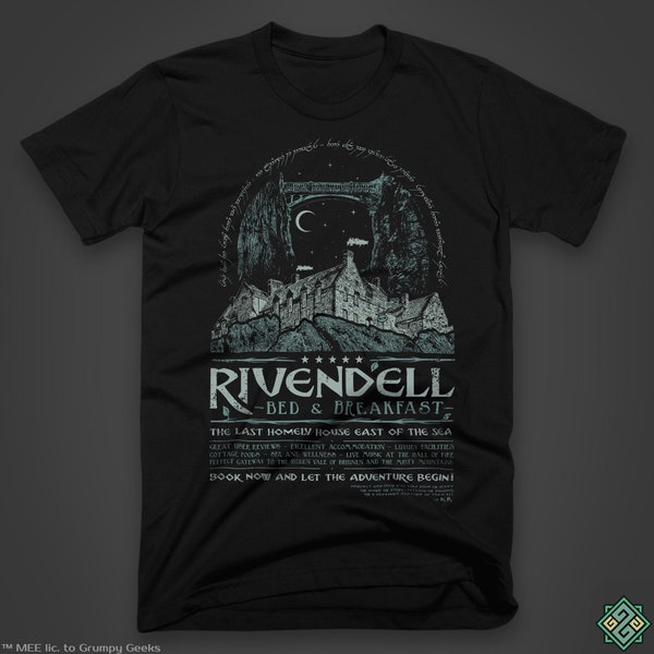 Bruchtal™ B&B - J.R.R. Tolkiens Der Herr der Ringe inspirierte T-Shirt, Siebdruck von Hand
