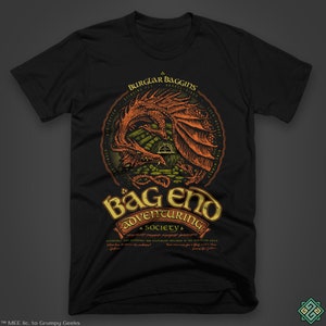 Société pour l'aventure Bag End™ - J.R.R. T-shirt inspiré du Seigneur des anneaux de Tolkien, sérigraphié à la main