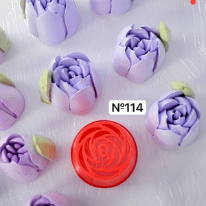 Jeu de buses à glaçage n°7 : embouts en plastique pour décoration de gâteaux, fleurs en crème au beurre (4 pièces)