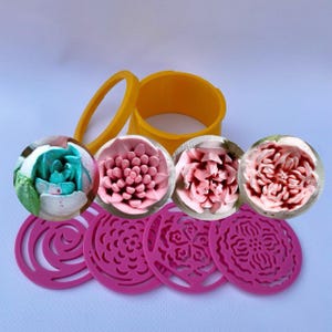 Set di 4 ugelli per glassa, punte decorative in plastica, 5 pezzi, utensili per decorare, regalo per decorare torte e fiori di marshmallow