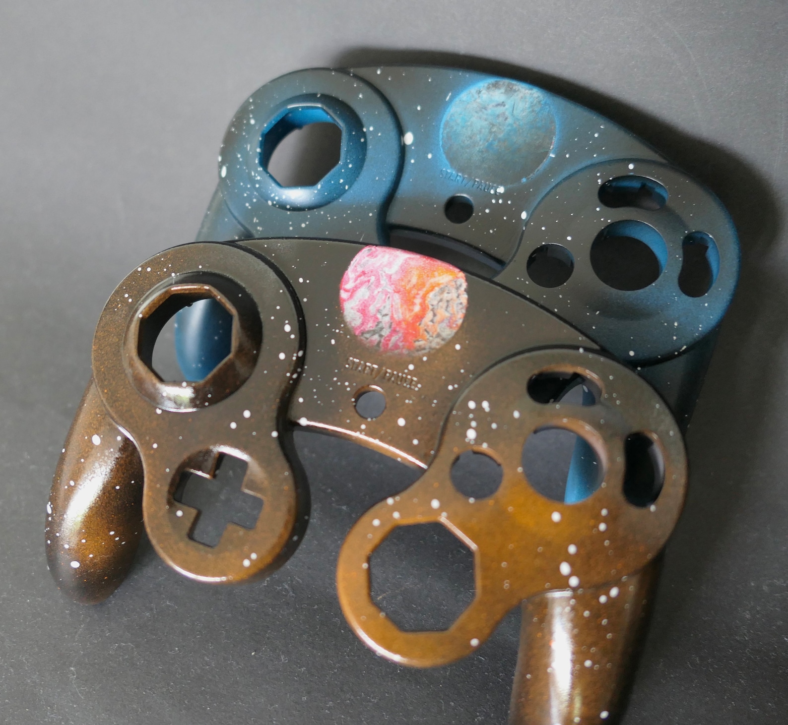 Oem custom gamecube controller shell painted planet and etsy