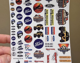 Pegatinas Ford a escala 1/10, calcomanías para coches RC