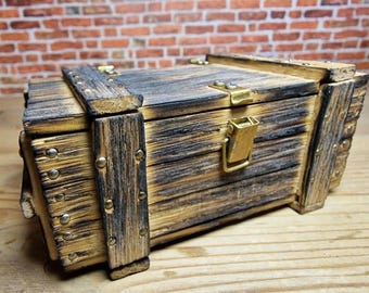 Caja de madera de roble hecha a mano para guardar accesorios RC a escala 1/10