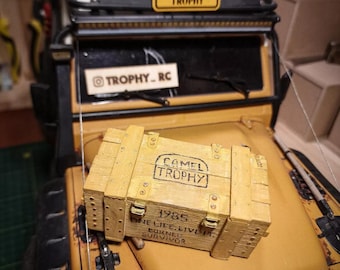 Caja de madera hecha a mano para Crawler RC a escala 1/10