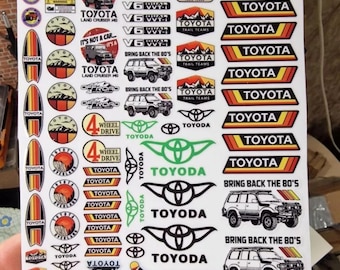 Calcomanías para Toyota Land Cruiser RC, escala 1/10