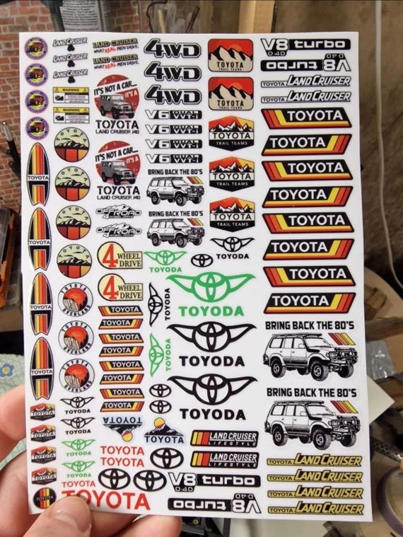 ラジコン(ランクル100)　アラコステッカー Toyota Land Cruiser RC Decals, 1/10 Scale - Etsy