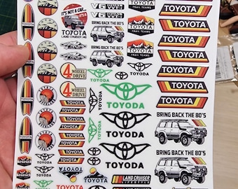 Calcomanías para Toyota Land Cruiser RC, escala 1/18