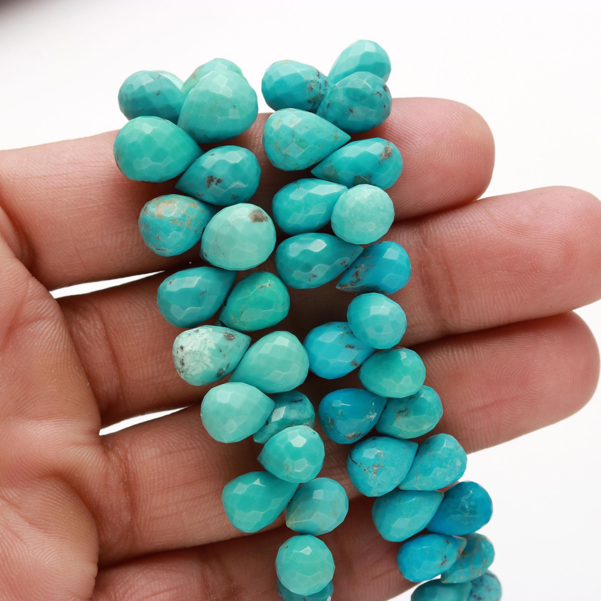 Turquoise Howlite 8x10mm Top Drilled Teardrop Beads - 15 inch strand