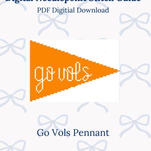 &quot;Digitale Nadelspitzen-Stickmuster-Stickerei PDF - &quot;&quot;Go Vols&quot;&quot; Wimpel.&quot;