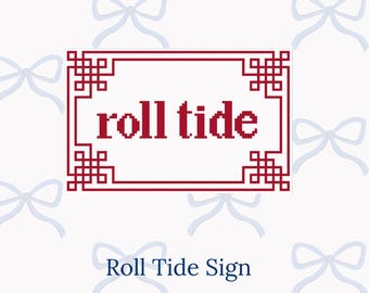 Digital Needlepoint Stitch Chart PDF - "Roll Tide"