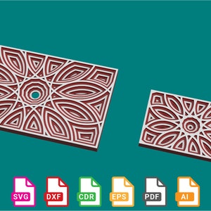 Layered Decor, Mandala Decor, Pattern Decor, Multilayer laser cut files - svg+dxf+cdr+eps+pdf+ai