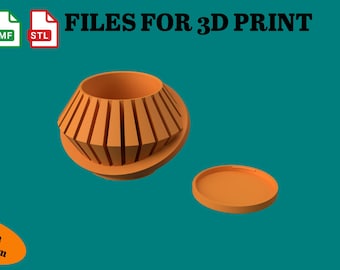 3D Printed Plant Pot STL Bundle: Minimalist Planter Design (Digital Download)