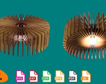 Paralume in legno per lampadario: lampadario tagliato al laser (download digitale)