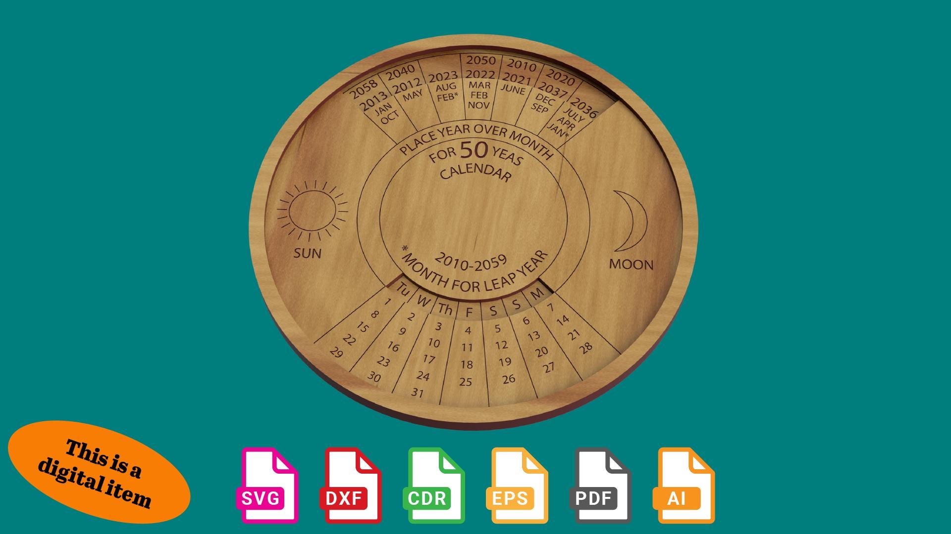 50 Year Perpetual Calendar - Etsy