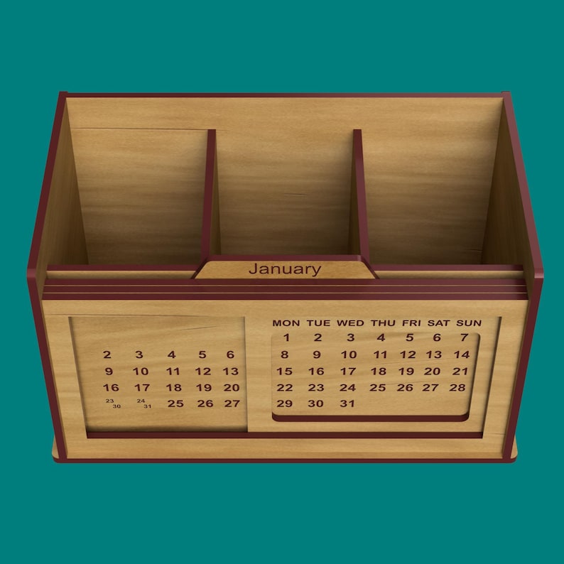 Desk Organizer Perpetual Calendar, Office Decor (digital Files) - Etsy