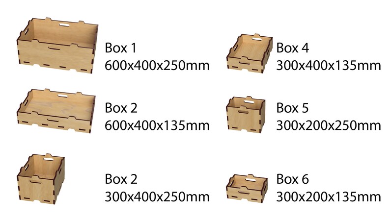 Stackable Box, 6 Box Set, Modular Boxes, Plywood Boxes Cnc Cut Files ...