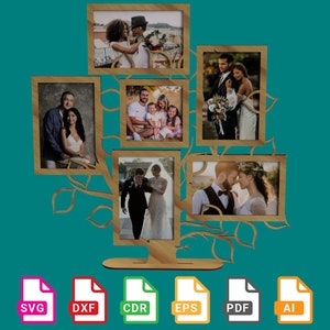 Family Tree Photo Frame Laser Cut Files (Digital Download)