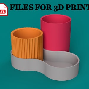 STL Files for 3D Printing Desk Organizer, Unique Office Desk Storage, Stationery Holder, Modern Desk Accessories, Home Office Organizer