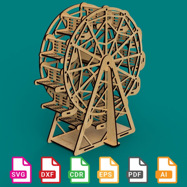 Décoration grande roue - fichiers découpés au laser - svg+dxf+cdr+eps+pdf+ai