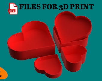 9 蓋付きハートボックス：3D プリント用 STL ファイル（デジタルダウンロード）
