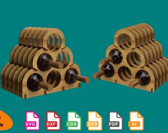 Wine Storage Rack, Laser Cut Files (svg, dxf, cdr, eps, pdf, ai)