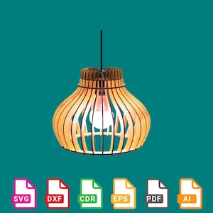 Holz Anhänger Beleuchtung Lampe Kronleuchter Lampenschirm Laser Cut Deckenhalterung - svg+dxf+cdr+eps+pdf+ai
