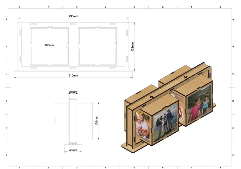 Photo Cube Collection, Photo Colage, Rotating Photo Cube- Laser Cut ...