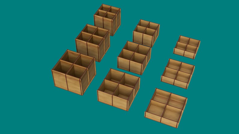 CNC Organizer Box Templates: 4-compartment Storage (digital Download ...