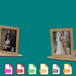 4 Marco de fotos, Marco de fotos de pareja, Marco de fotos de pareja, Marco de fotos de aniversario, Archivos CNC - archivos cortados con láser - svg+dxf+cdr+eps+pdf+ai