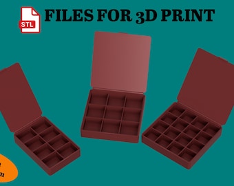 3D Printed Storage Box STL Files - Desk Organizer with Tray (Digital Download)