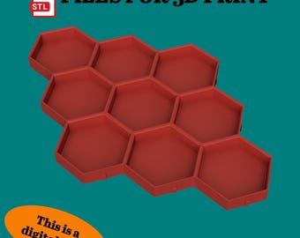 3D Printed Hexagon Modular Storage, Desk Organizer STL File (Digital Download)